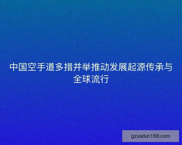 中国空手道多措并举推动发展起源传承与全球流行