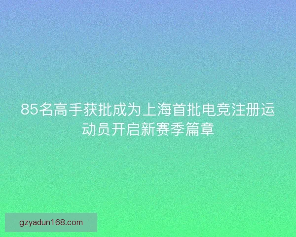 85名高手获批成为上海首批电竞注册运动员开启新赛季篇章 85名高手获批成为上海首批电竞注册运动员开启新赛季篇章